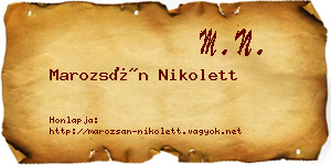 Marozsán Nikolett névjegykártya