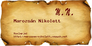 Marozsán Nikolett névjegykártya